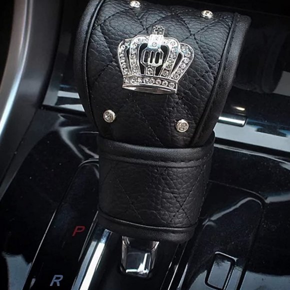 4PC Crown Leather Crystal Diamond Rhinestones Car Accessories - Picture 5 of 8